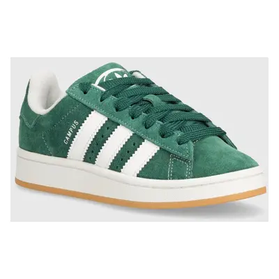 adidas Originals sneakers din piele intoarsă Campus 00s J culoarea verde, IH7492