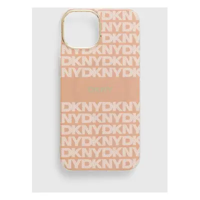 Dkny Husă pentru telefon iPhone 14 / 15 / 13 6.1 culoarea roz, DKHMP14SHRHSEP