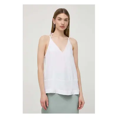 Armani Exchange top culoarea alb, neted, 3DYH45 YN9RZ