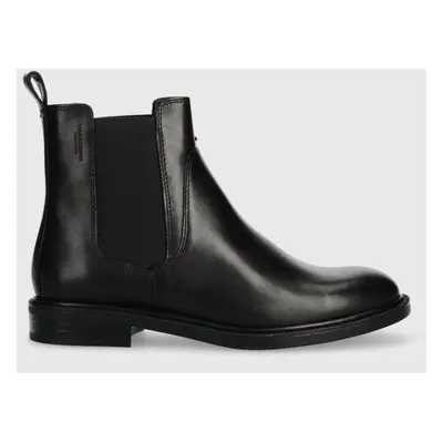 Vagabond Shoemakers ghete chelsea de piele AMINA femei, culoarea negru, cu toc plat, 5603.001.20