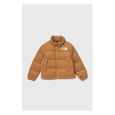 The North Face geaca de puf pentru copii 1996 RETRO NUPTSE JACKET culoarea maro