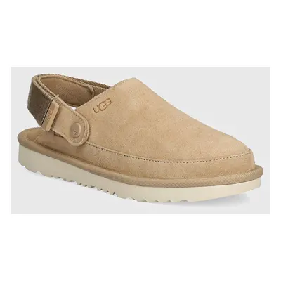 UGG papuci din piele intoarsa pentru copii GOLDENSTAR CLOG culoarea negru