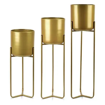 Affek Design un set de ghivece de flori cu suport Swen Gold 3-pack