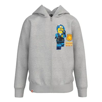 Lego Wear hanorac de bumbac pentru copii culoarea gri, cu imprimeu