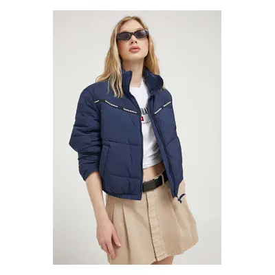 Tommy Jeans geaca femei, culoarea albastru marin, de iarna, oversize