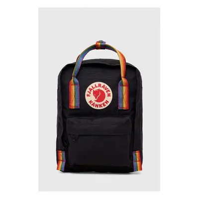 Fjallraven ghiozdan copii Kanken Rainbow Mini culoarea negru, mic, modelator