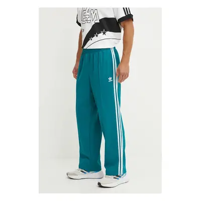 adidas Originals pantaloni de trening Adicolor Baggy Fit Firebird Pant culoarea turcoaz, cu impr