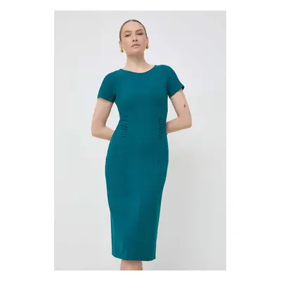 BOSS rochie culoarea verde, mini, mulată 50506992