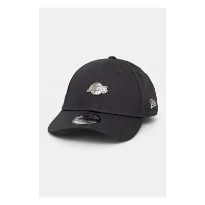 New Era șapcă de baseball din bumbac LOS ANGELES LAKERS culoarea gri, cu imprimeu, 60565152