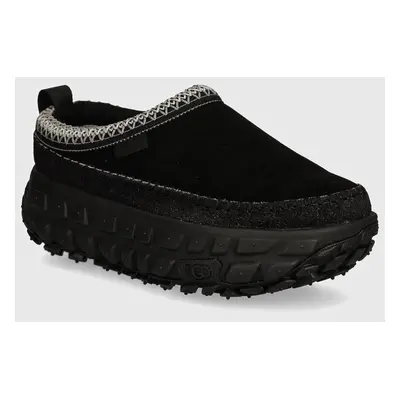 UGG papuci din piele Venture Daze barbati, culoarea negru, 1154530-BBLC