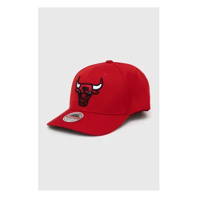 Mitchell&Ness șapcă din amestec de lână Chicago Bulls culoarea rosu, cu imprimeu