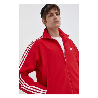 adidas Originals bluză Adicolor Woven Firebird Track top bărbați, culoarea roșu, cu model, IT249