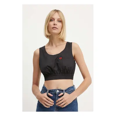 Dkny top HEART OF NY femei, culoarea negru, D2B4A105