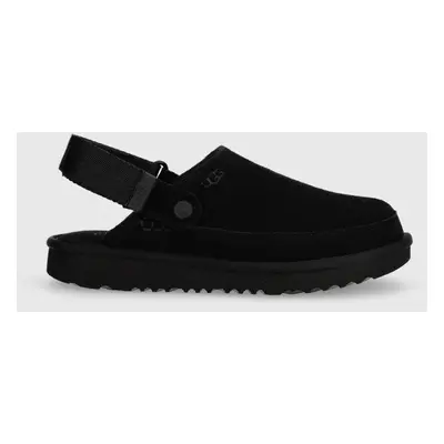 UGG papuci din piele intoarsa pentru copii GOLDENSTAR CLOG culoarea negru