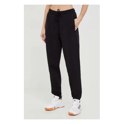 adidas pantaloni de trening femei, culoarea negru, neted