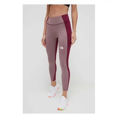 The North Face leggins de antrenament culoarea violet, neted