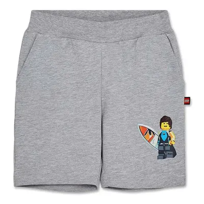 Lego pantaloni scurți din bumbac pentru copii culoarea gri