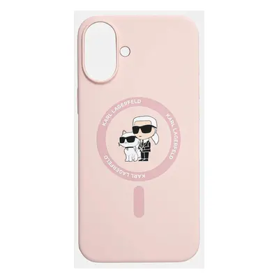 Karl Lagerfeld etui pentru telefon iPhone 16 Plus 6.7 culoarea roz, KLHMP16MSCMKCRHP