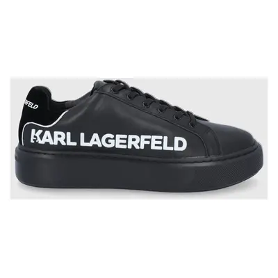 Karl Lagerfeld Ghete de piele culoarea negru, cu platformă