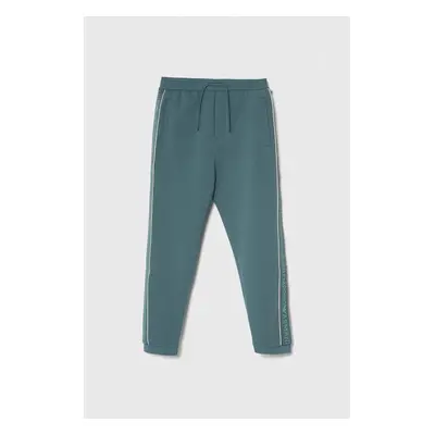 Emporio Armani pantaloni de trening pentru copii culoarea verde, cu imprimeu