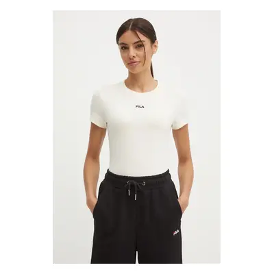 Fila top Latina femei, culoarea bej, FAW0744