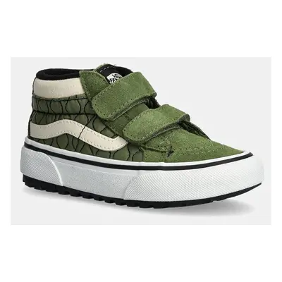 Vans adidasi de piele intoarsa pentru copii MTE SK8-Mid Reissue culoarea verde, VN000D10V0N1