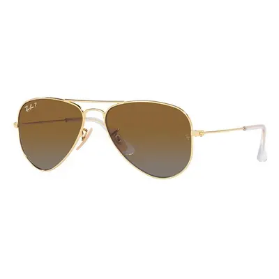 Ray-Ban ochelari de soare copii Junior Aviator culoarea maro, 0RJ9506S-Polarized