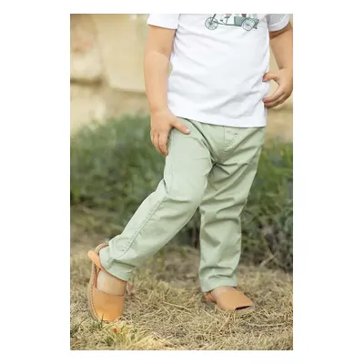 Tartine et Chocolat pantaloni bebe culoarea verde, neted