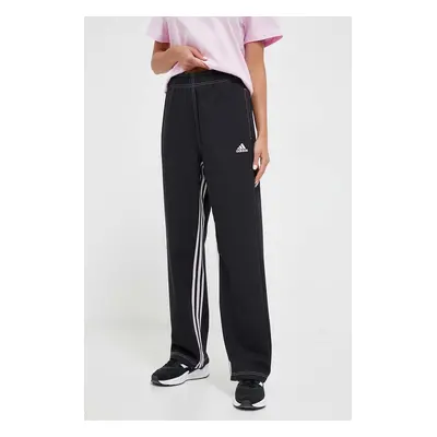 adidas pantaloni de trening culoarea negru, neted