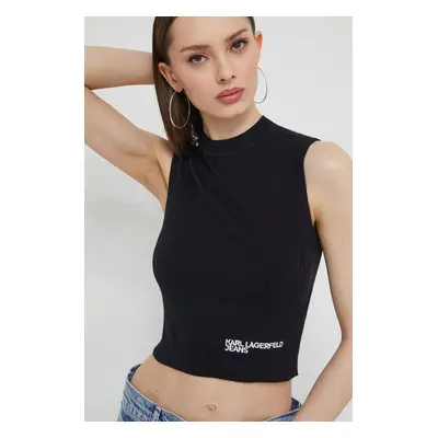 Karl Lagerfeld Jeans top femei, culoarea negru