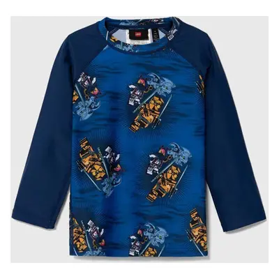 Lego longsleeve de baie pentru copii culoarea albastru marin