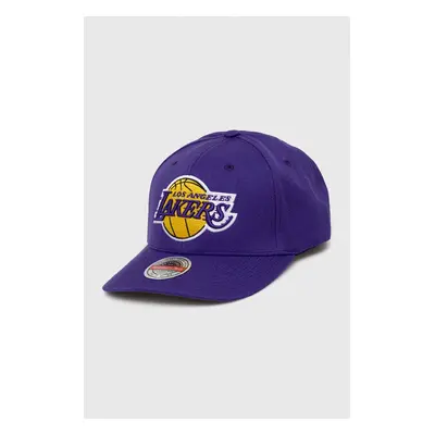 Mitchell&Ness șapcă din amestec de lână Los Angeles Lakers culoarea violet, cu imprimeu