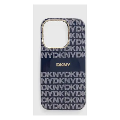 Dkny Husă pentru telefon iPhone 15 Pro 6.1 culoarea albastru marin, DKHMP15LHRHSEB