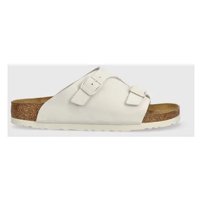 Birkenstock papuci din piele Zurich femei, culoarea gri, 1025008