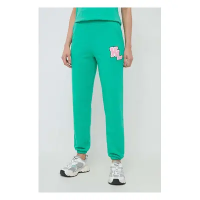 Karl Lagerfeld pantaloni de trening culoarea verde, cu imprimeu