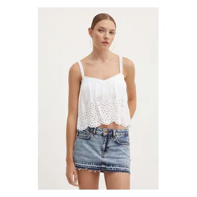 Hollister Co. top femei, culoarea alb