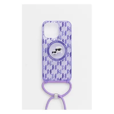 Karl Lagerfeld husă pentru telefon iPhone 15 Pro Max 6.7" culoarea violet, KLHMP15XHCKCKLCU