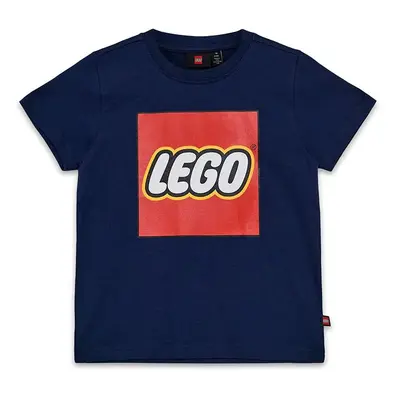 Lego tricou de bumbac pentru copii LWTANO 631 culoarea albastru marin, cu imprimeu, 12011363