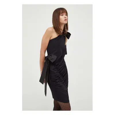 MSGM rochie culoarea negru, mini, evazați 3641MDA76.247002