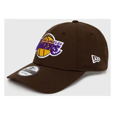 New Era sapca culoarea verde, cu imprimeu, LOS ANGELES LAKERS