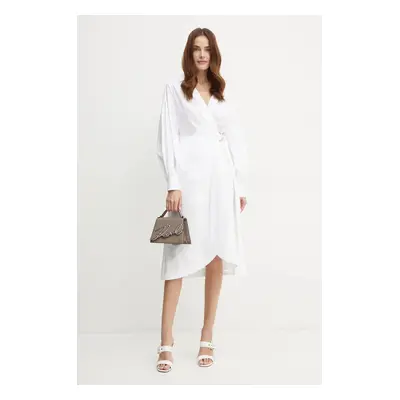 Karl Lagerfeld rochie din bumbac culoarea alb, mini, evazati, 246W1302