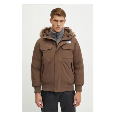 The North Face geaca de puf McMurdo Bomber barbati, culoarea maro, de iarna, NF0A5GD91OI1