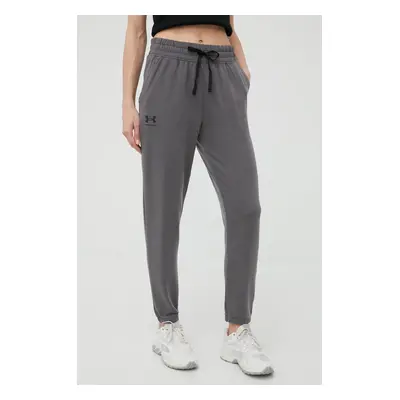 Under Armour pantaloni de trening 1369854 femei, culoarea gri, neted