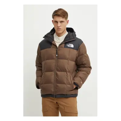 The North Face geaca de puf Lhotse barbati, culoarea maro, de iarna, NF0A853C1OI1