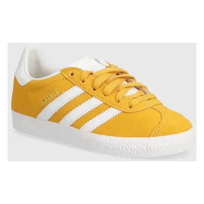 adidas Originals sneakers de piele întoarsă pentru copii GAZELLE C culoarea galben, IF9808