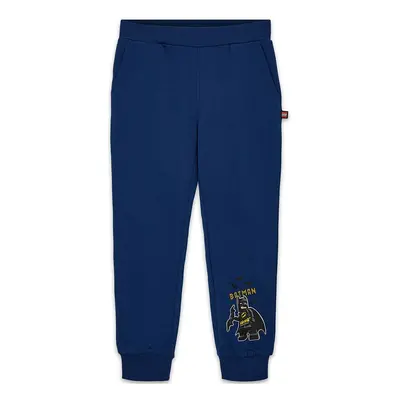 Lego pantaloni de trening din bumbac pentru copii LWPHILO 601 culoarea albastru marin, cu imprim