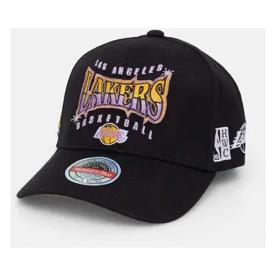 Mitchell&Ness șapcă din amestec de lână Los Angeles Lakers culoarea negru, cu imprimeu, HHSSINTL