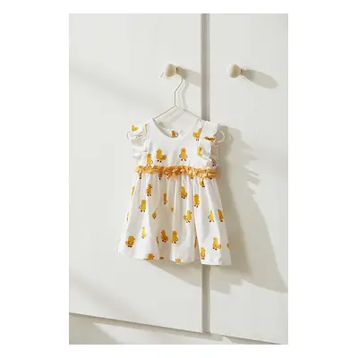 Mayoral Newborn rochie bebe culoarea galben, mini, evazati