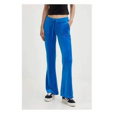 Juicy Couture pantaloni de trening din velur CAISA LOW RISE PANT neted, JCSEBJ008