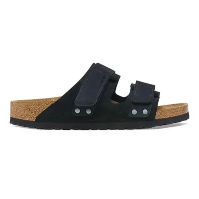 Birkenstock papuci din piele Uji barbati, culoarea negru, 1024810